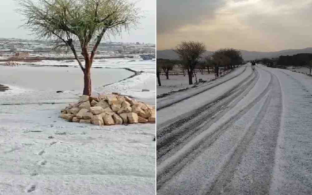 عاصفة ثلجية تضرب محافظة يمنية